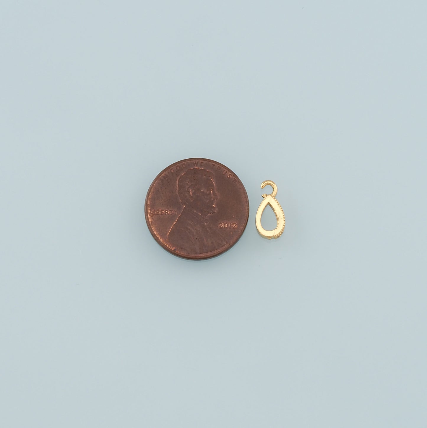 18K Gold Filled Teardrop Pendant,Teardrop Charm Bracelet Necklace for DIY Jewelry Making Supply