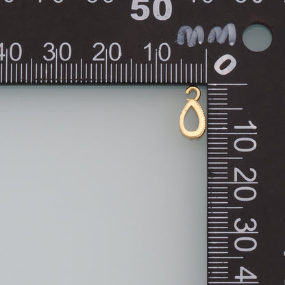 18K Gold Filled Teardrop Pendant,Teardrop Charm Bracelet Necklace for DIY Jewelry Making Supply