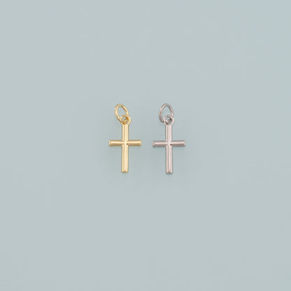 Gold Cross Charms,18K Gold Filled Cross Pendant,Religion Charm Bracelet Necklace for DIY Jewelry Making Supply