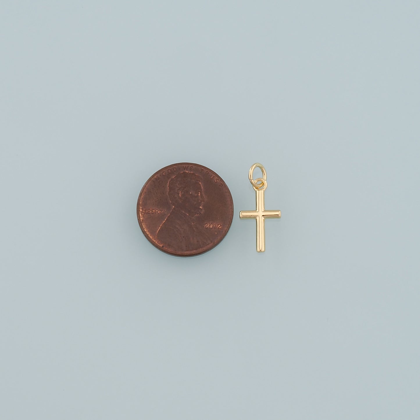 Gold Cross Charms,18K Gold Filled Cross Pendant,Religion Charm Bracelet Necklace for DIY Jewelry Making Supply