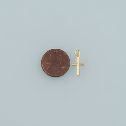 Gold Cross Charms,18K Gold Filled Cross Pendant,Religion Charm Bracelet Necklace for DIY Jewelry Making Supply