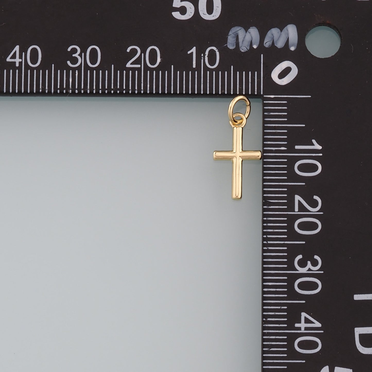 Gold Cross Charms,18K Gold Filled Cross Pendant,Religion Charm Bracelet Necklace for DIY Jewelry Making Supply