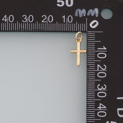 Gold Cross Charms,18K Gold Filled Cross Pendant,Religion Charm Bracelet Necklace for DIY Jewelry Making Supply