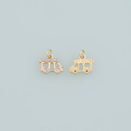 18K Gold Filled Car Pendant,Dainty Car Charm Bracelet Necklace for DIY Jewelry Making Supply