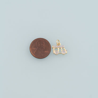18K Gold Filled Car Pendant,Dainty Car Charm Bracelet Necklace for DIY Jewelry Making Supply
