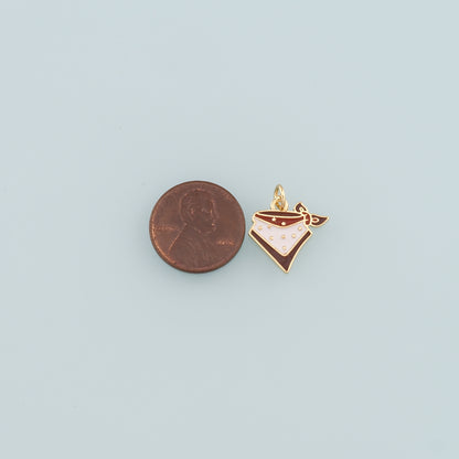 18K Gold Filled Cowboy Pendant,Enamel Cowboy Charm Bracelet Necklace for DIY Jewelry Making Supply