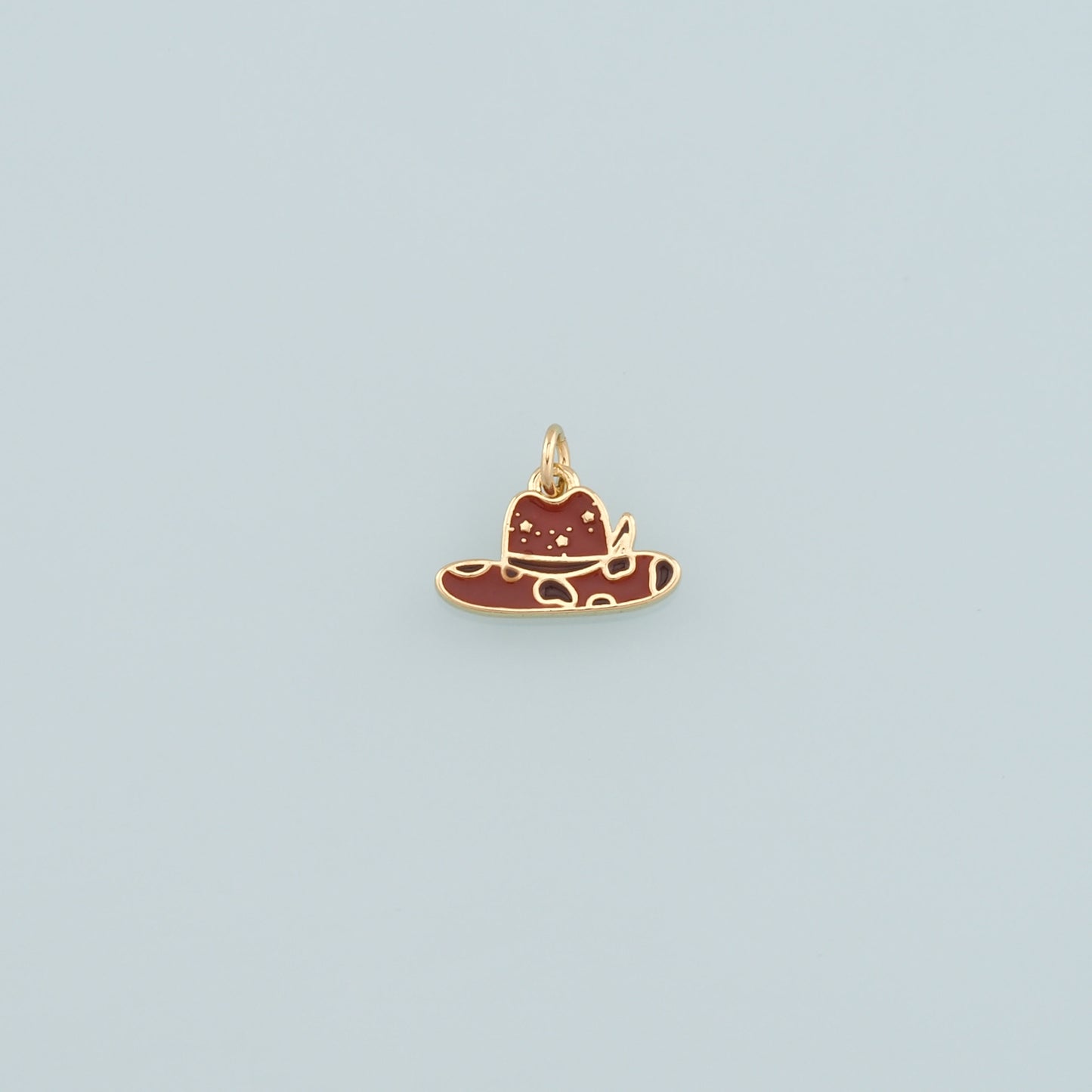 Gold Cowboy Hat Charms,18K Gold Filled Cowboy Pendant,Enamel Hat Charm Bracelet Necklace for DIY Jewelry Making Supply