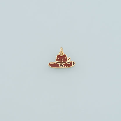 Gold Cowboy Hat Charms,18K Gold Filled Cowboy Pendant,Enamel Hat Charm Bracelet Necklace for DIY Jewelry Making Supply