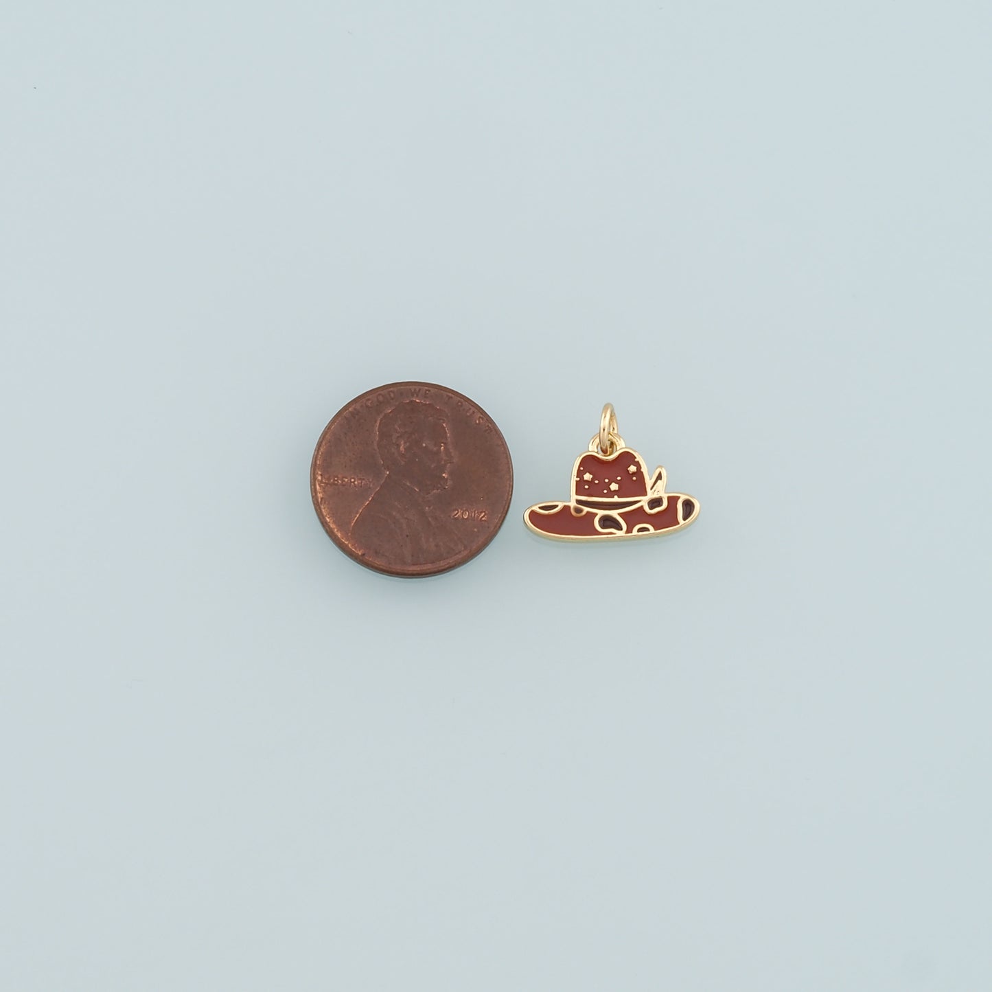 Gold Cowboy Hat Charms,18K Gold Filled Cowboy Pendant,Enamel Hat Charm Bracelet Necklace for DIY Jewelry Making Supply