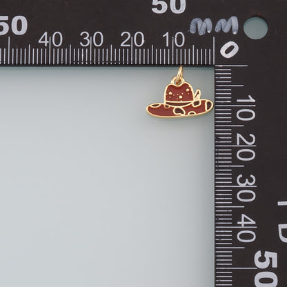 Gold Cowboy Hat Charms,18K Gold Filled Cowboy Pendant,Enamel Hat Charm Bracelet Necklace for DIY Jewelry Making Supply