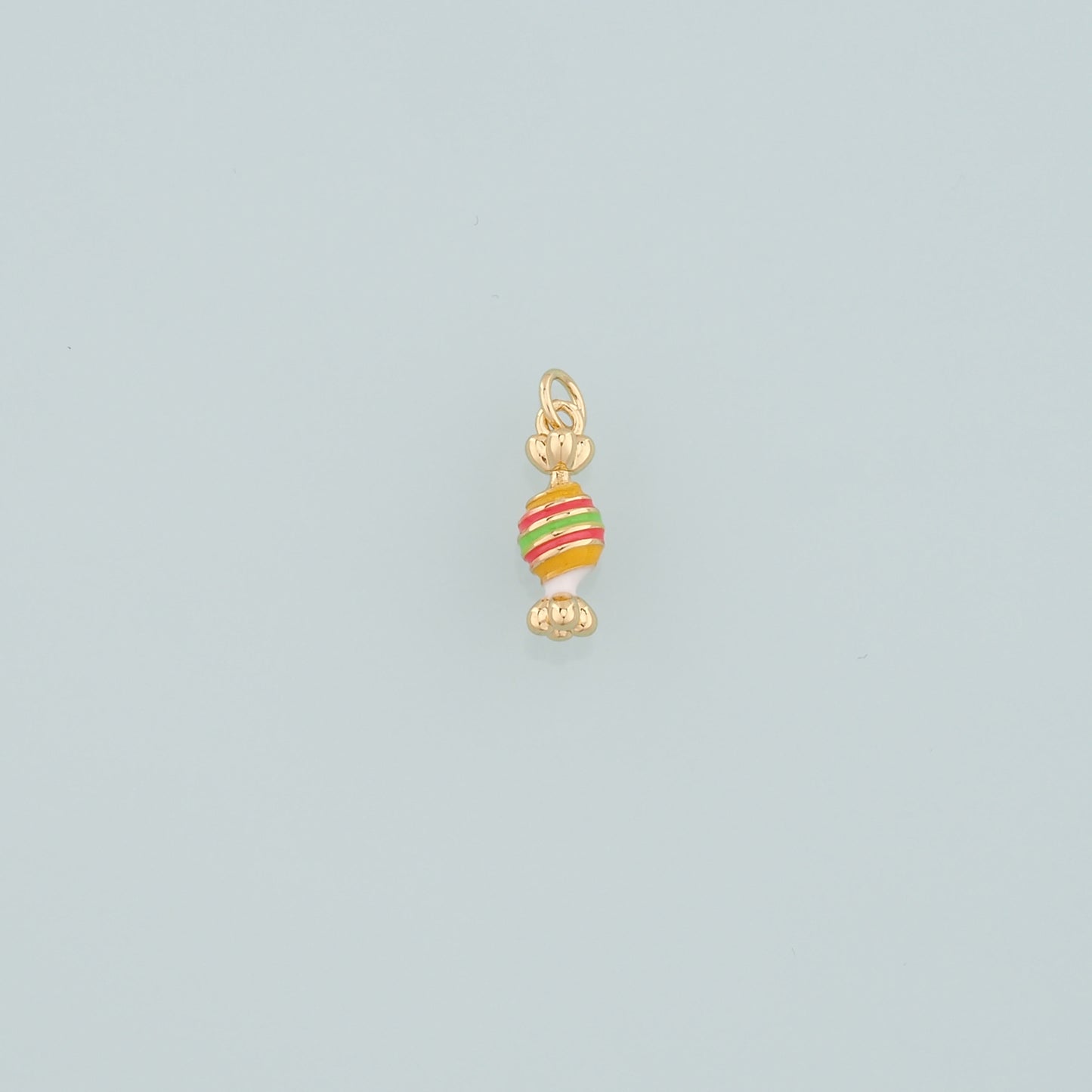 18K Gold Filled Candy Pendant,Enamel Candy Charm Bracelet Necklace for DIY Jewelry Making Supply