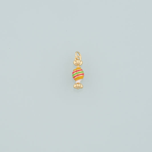18K Gold Filled Candy Pendant,Enamel Candy Charm Bracelet Necklace for DIY Jewelry Making Supply