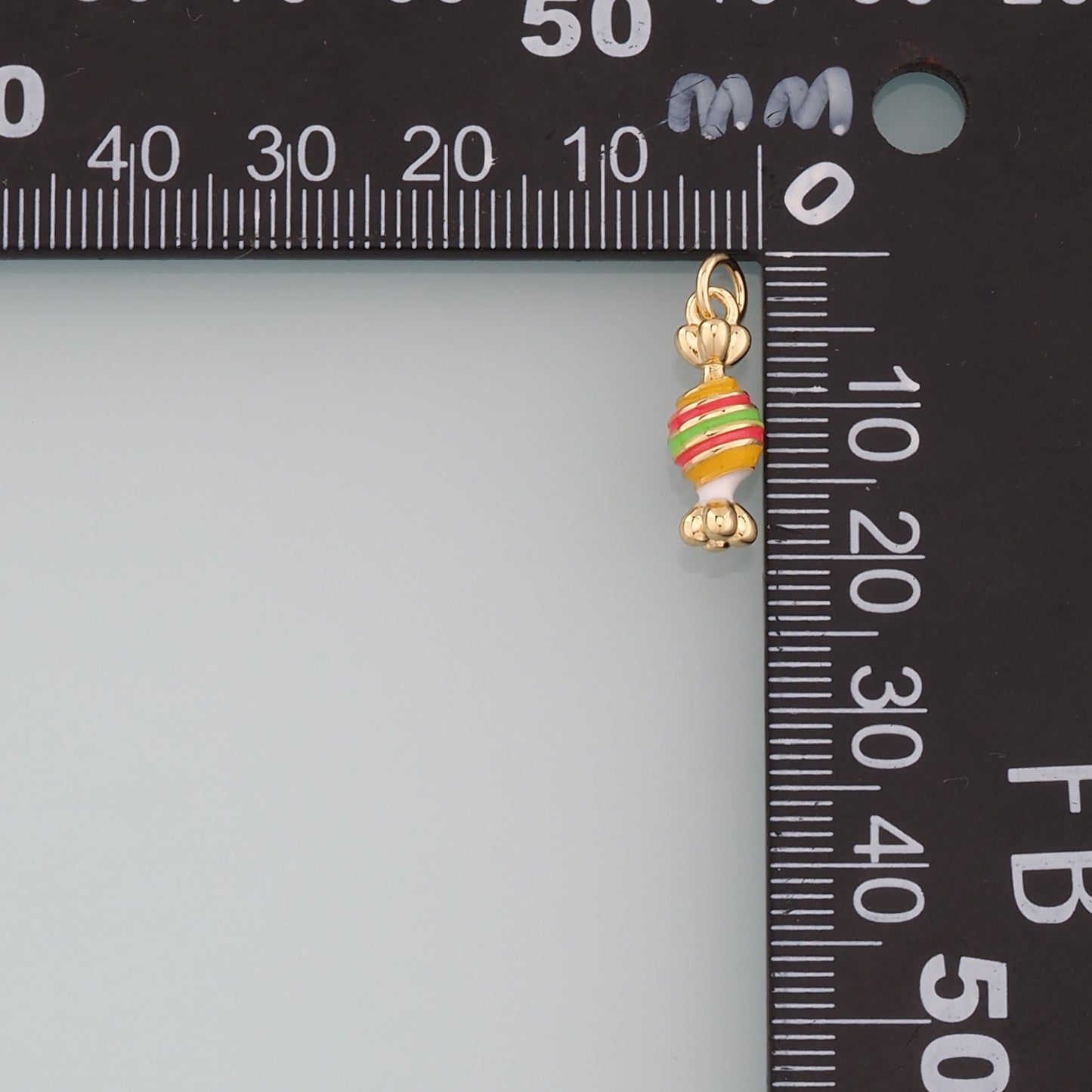 18K Gold Filled Candy Pendant,Enamel Candy Charm Bracelet Necklace for DIY Jewelry Making Supply