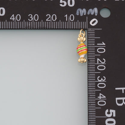 18K Gold Filled Candy Pendant,Enamel Candy Charm Bracelet Necklace for DIY Jewelry Making Supply