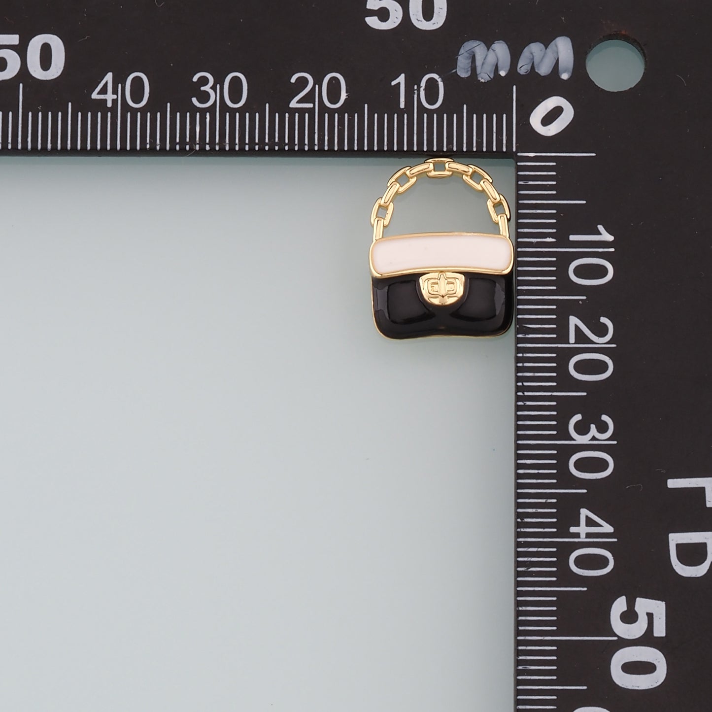 Gold Bag Charms,18K Gold Filled Handbag Pendant,Enamel Handbag Charm Bracelet Necklace for DIY Jewelry Making Supply