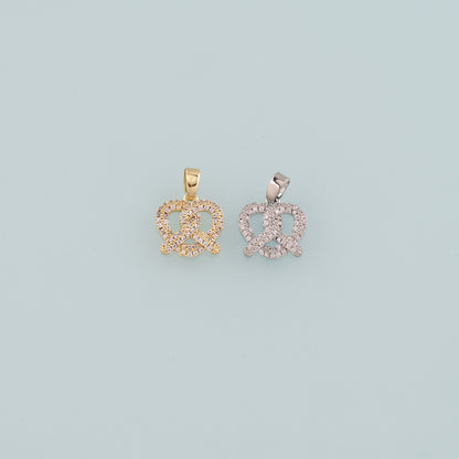 Gold Food Charms,18K Gold Filled Bread Pendant,CZ Micro Pave Bread Charm Bracelet Necklace for DIY Jewelry Making Supply
