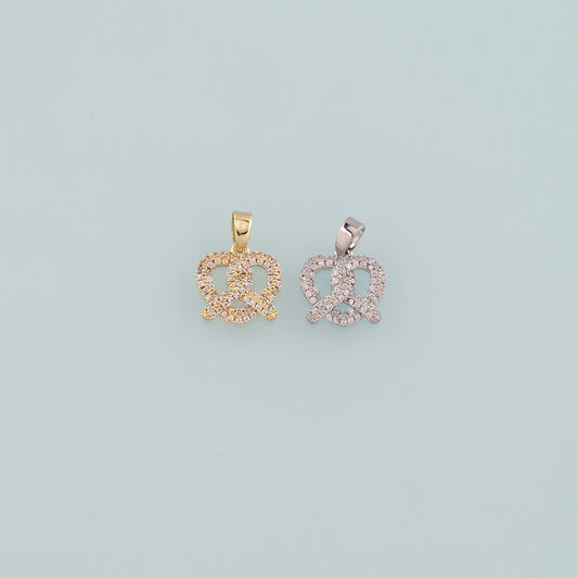 Gold Food Charms,18K Gold Filled Bread Pendant,CZ Micro Pave Bread Charm Bracelet Necklace for DIY Jewelry Making Supply