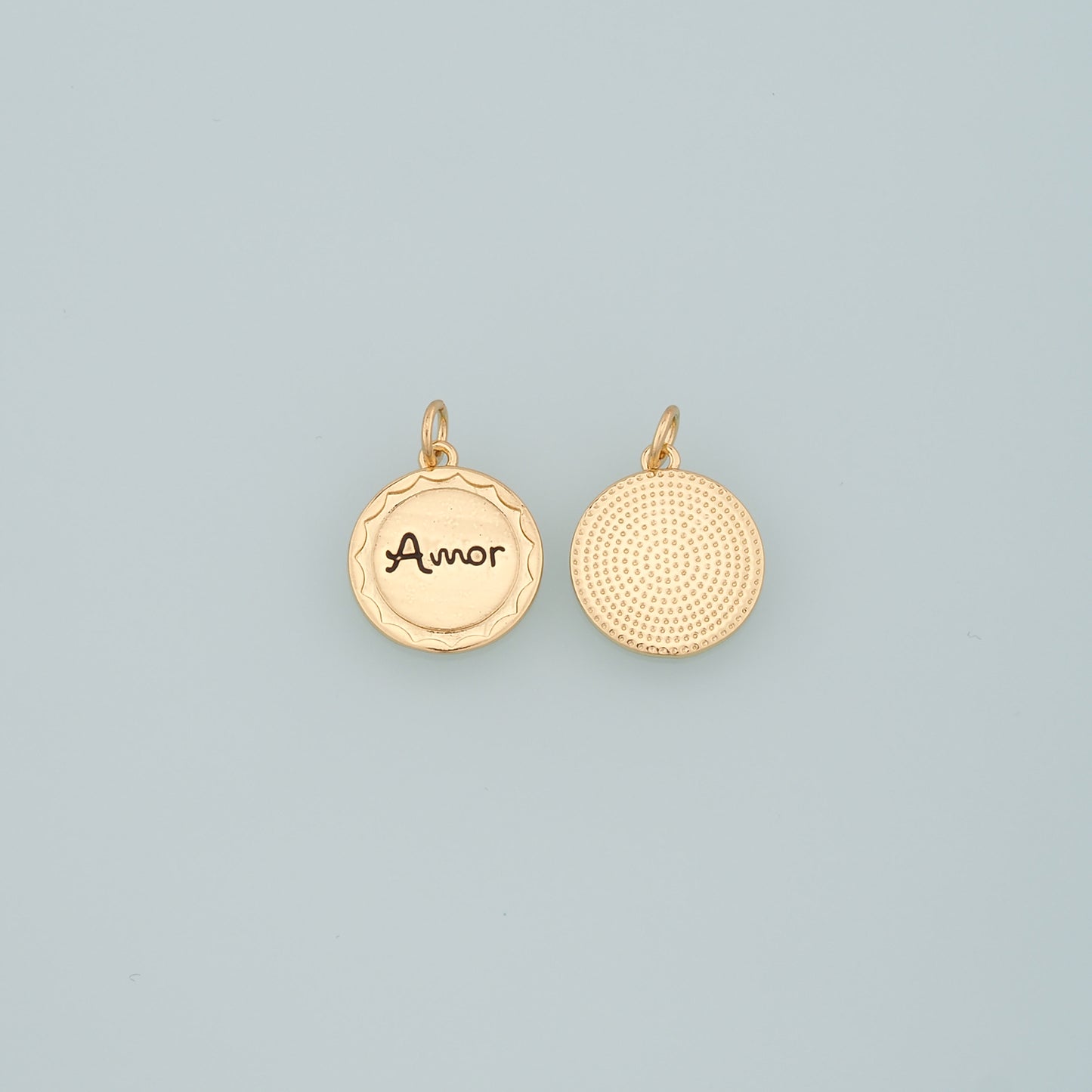 18K Gold Filled Amor Pendant,Enamel Amor Charm Bracelet Necklace for DIY Jewelry Making Supply