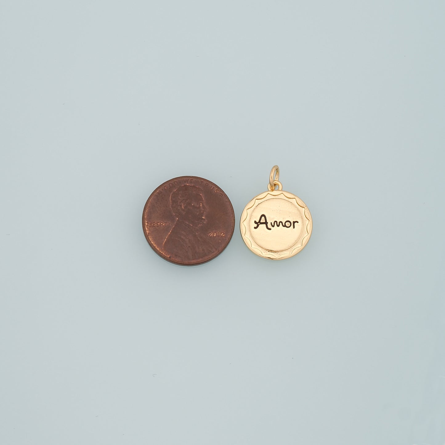 18K Gold Filled Amor Pendant,Enamel Amor Charm Bracelet Necklace for DIY Jewelry Making Supply