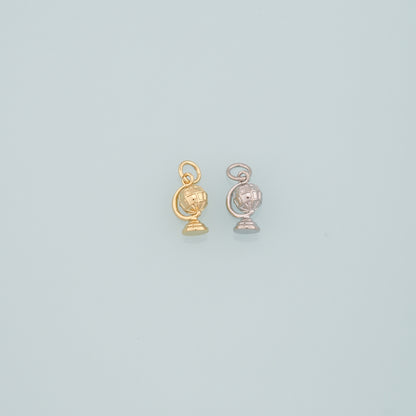 18K Gold Filled Globe Pendant,Dainty Globe Charm Bracelet Necklace for DIY Jewelry Making Supply