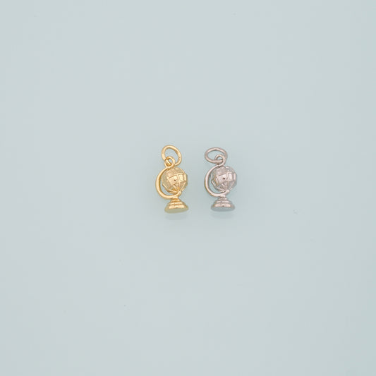 18K Gold Filled Globe Pendant,Dainty Globe Charm Bracelet Necklace for DIY Jewelry Making Supply