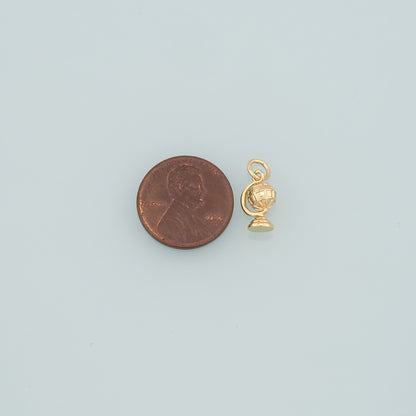 18K Gold Filled Globe Pendant,Dainty Globe Charm Bracelet Necklace for DIY Jewelry Making Supply