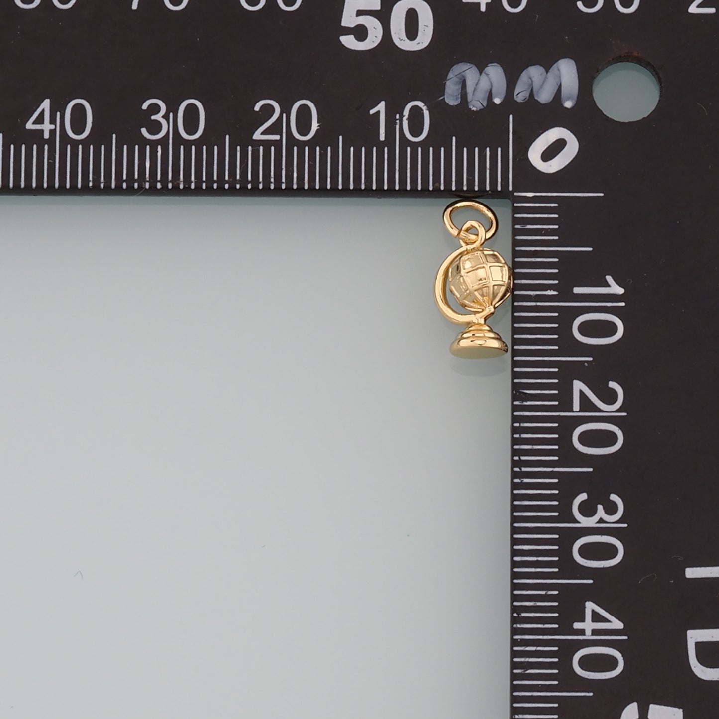 18K Gold Filled Globe Pendant,Dainty Globe Charm Bracelet Necklace for DIY Jewelry Making Supply