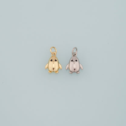 Gold Penguin Charms,18K Gold Filled Penguin Pendant,Animal Charm Bracelet Necklace for DIY Jewelry Making Supply