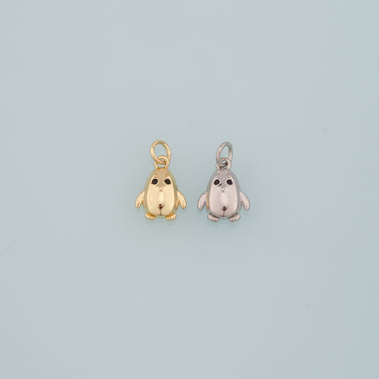 Gold Penguin Charms,18K Gold Filled Penguin Pendant,Animal Charm Bracelet Necklace for DIY Jewelry Making Supply