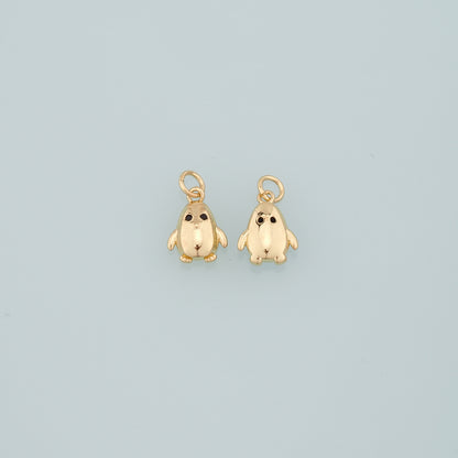 Gold Penguin Charms,18K Gold Filled Penguin Pendant,Animal Charm Bracelet Necklace for DIY Jewelry Making Supply