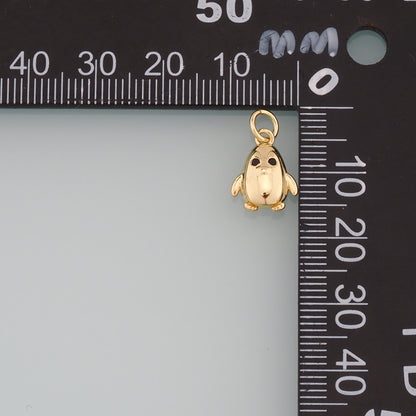 Gold Penguin Charms,18K Gold Filled Penguin Pendant,Animal Charm Bracelet Necklace for DIY Jewelry Making Supply