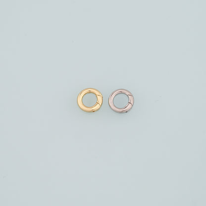18K Gold Filled Round Carabiner Clasp,Carabiner Lock Connector,Spring Push Gate for DIY Jewelry Clasp Finding Necklace Bracelet