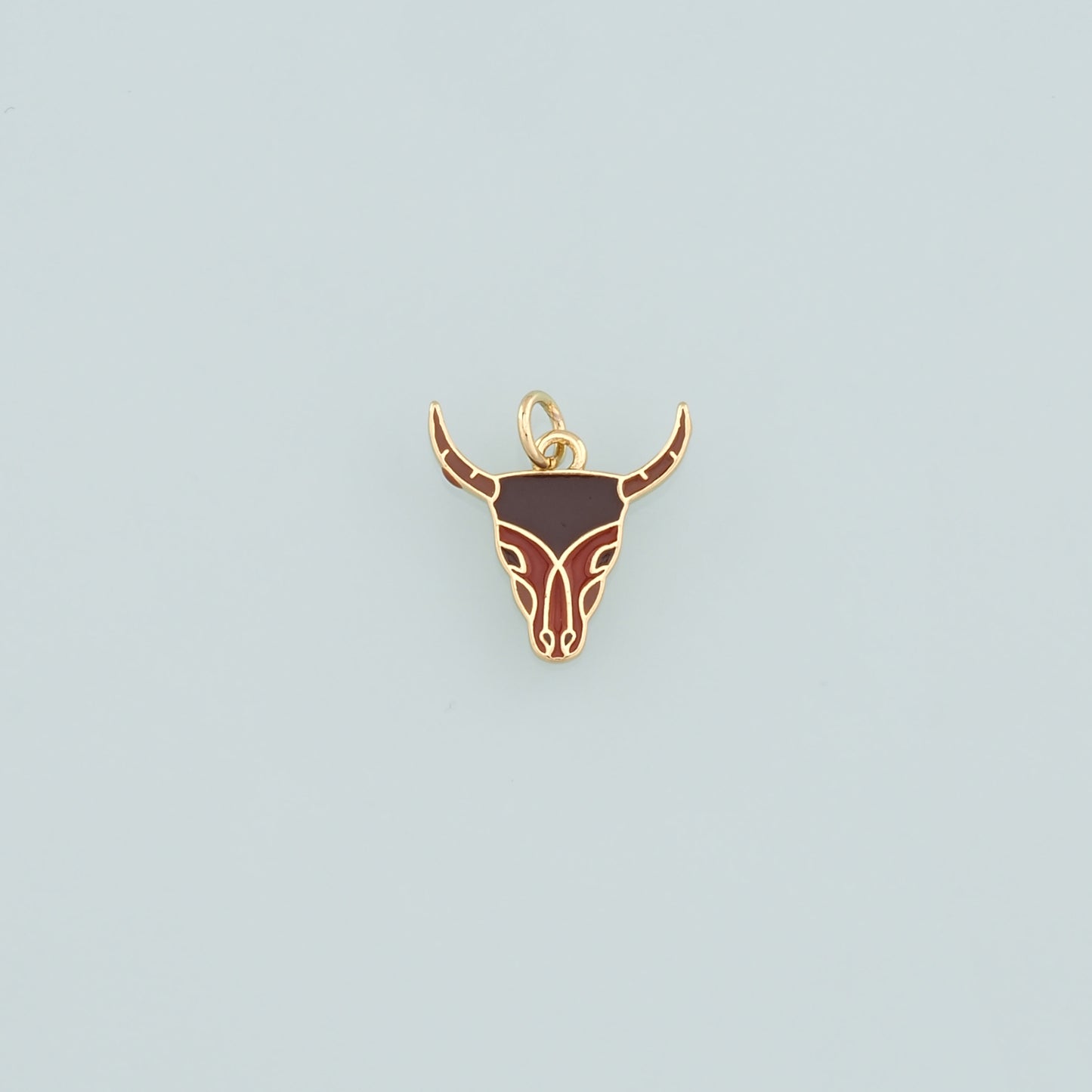 Gold Ox Charms,18K Gold Filled Bull Head Pendant,Enamel Bull Charm Bracelet Necklace for DIY Jewelry Making Supply