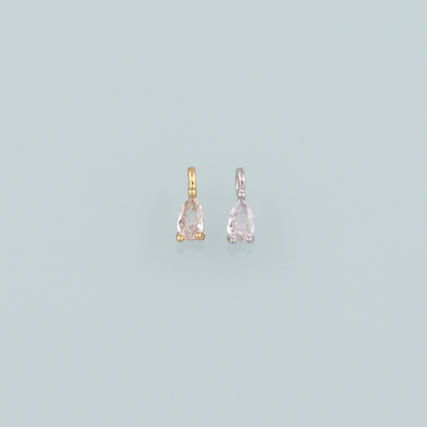18K Gold Filled Teardrop Pendant,Crystal Teardrop Charm Bracelet Necklace for DIY Jewelry Making Supply