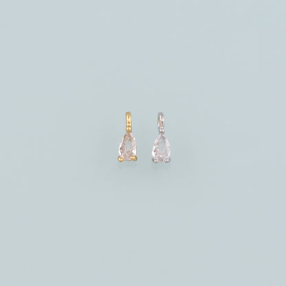 18K Gold Filled Teardrop Pendant,Crystal Teardrop Charm Bracelet Necklace for DIY Jewelry Making Supply