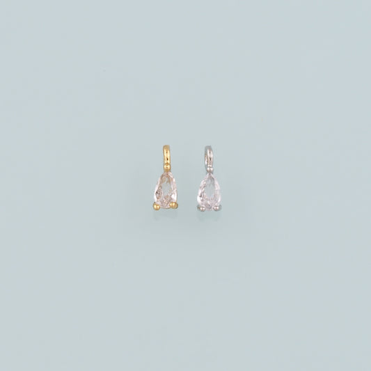 18K Gold Filled Teardrop Pendant,Crystal Teardrop Charm Bracelet Necklace for DIY Jewelry Making Supply
