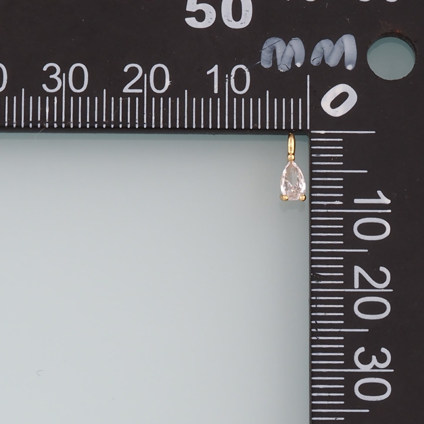 18K Gold Filled Teardrop Pendant,Crystal Teardrop Charm Bracelet Necklace for DIY Jewelry Making Supply