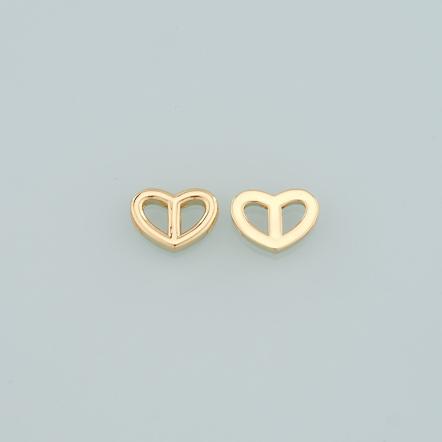 18K Gold Filled Heart Spacer Bead,Heart Charm Bracelet Necklace for DIY Jewelry Making Supply
