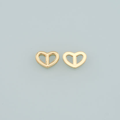 18K Gold Filled Heart Spacer Bead,Heart Charm Bracelet Necklace for DIY Jewelry Making Supply