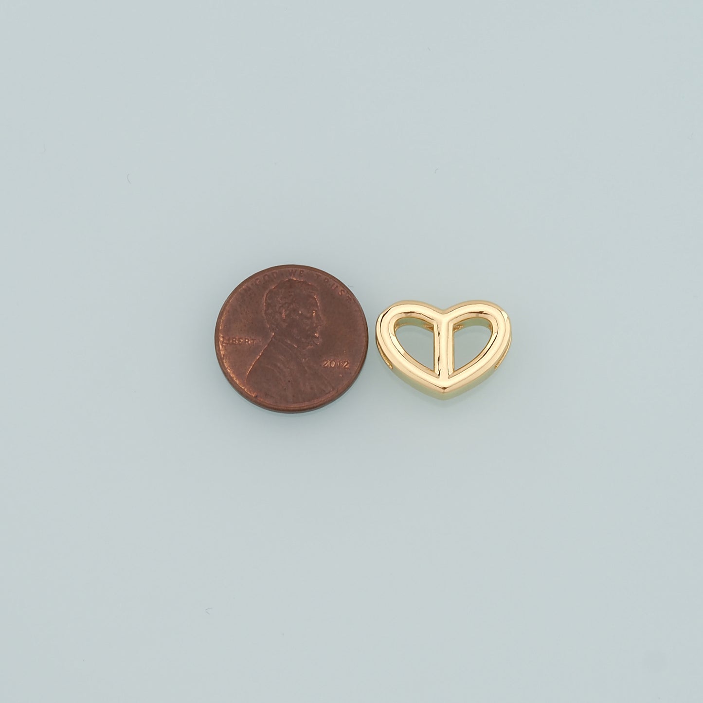 18K Gold Filled Heart Spacer Bead,Heart Charm Bracelet Necklace for DIY Jewelry Making Supply