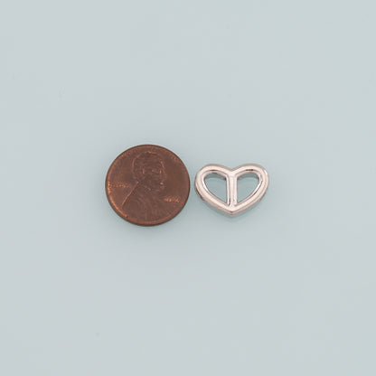 18K Gold Filled Heart Spacer Bead,Heart Charm Bracelet Necklace for DIY Jewelry Making Supply