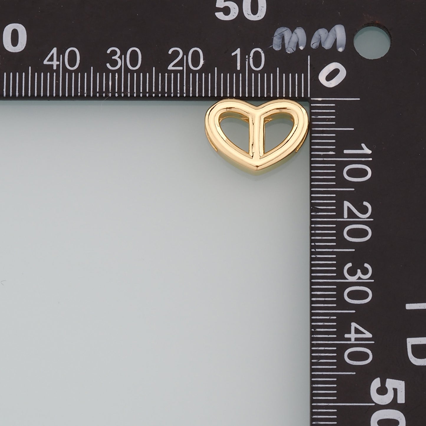 18K Gold Filled Heart Spacer Bead,Heart Charm Bracelet Necklace for DIY Jewelry Making Supply