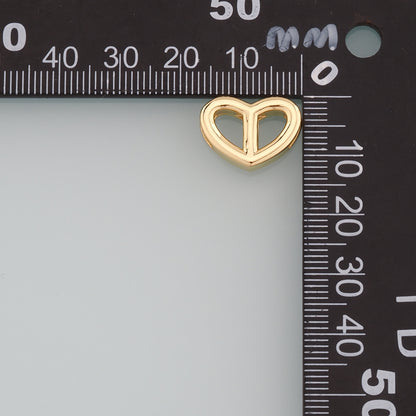 18K Gold Filled Heart Spacer Bead,Heart Charm Bracelet Necklace for DIY Jewelry Making Supply