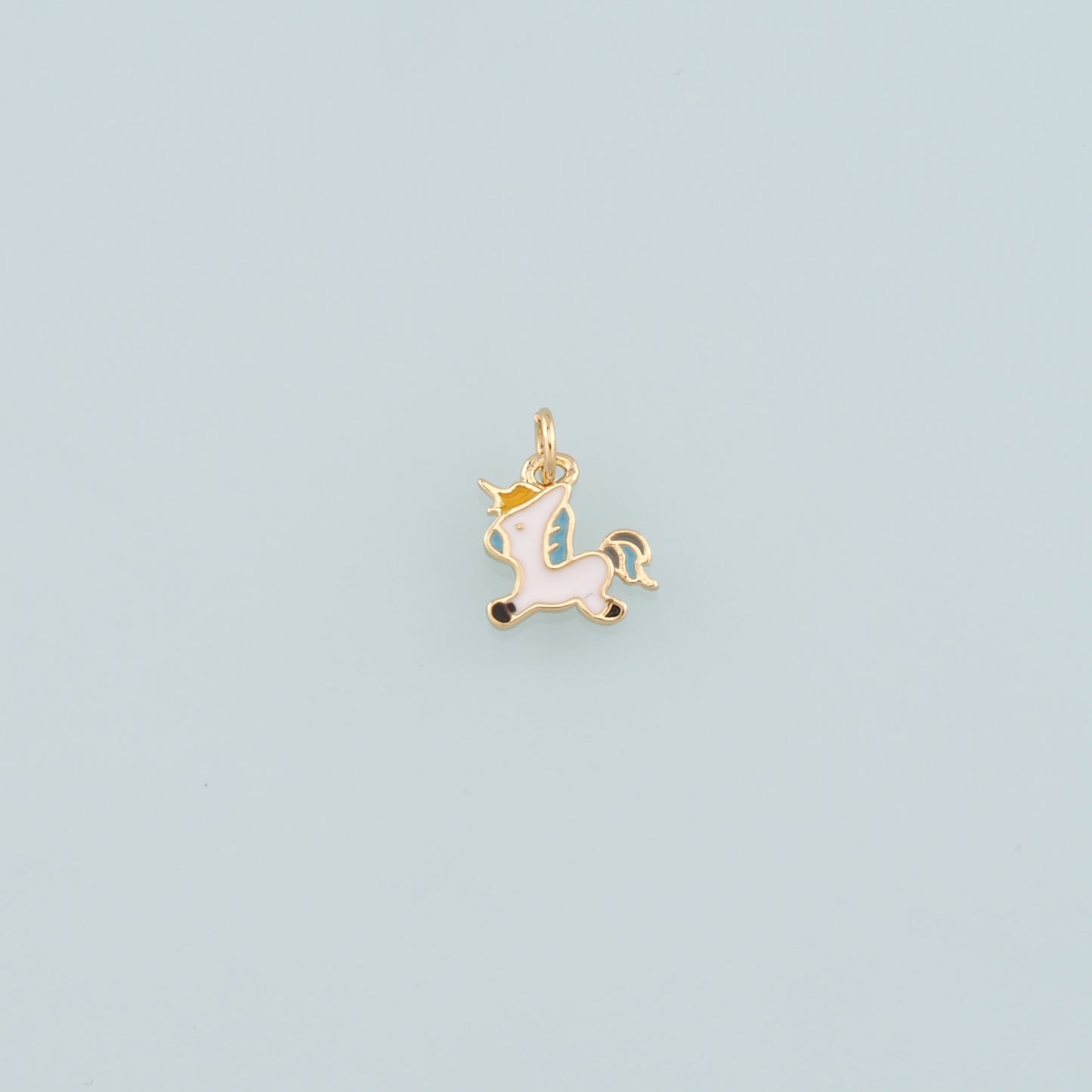 Gold Unicorn Charms,18K Gold Filled Unicorn Pendant,Enamel Unicorn Charm Bracelet Necklace for DIY Jewelry Making Supply