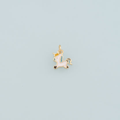 Gold Unicorn Charms,18K Gold Filled Unicorn Pendant,Enamel Unicorn Charm Bracelet Necklace for DIY Jewelry Making Supply