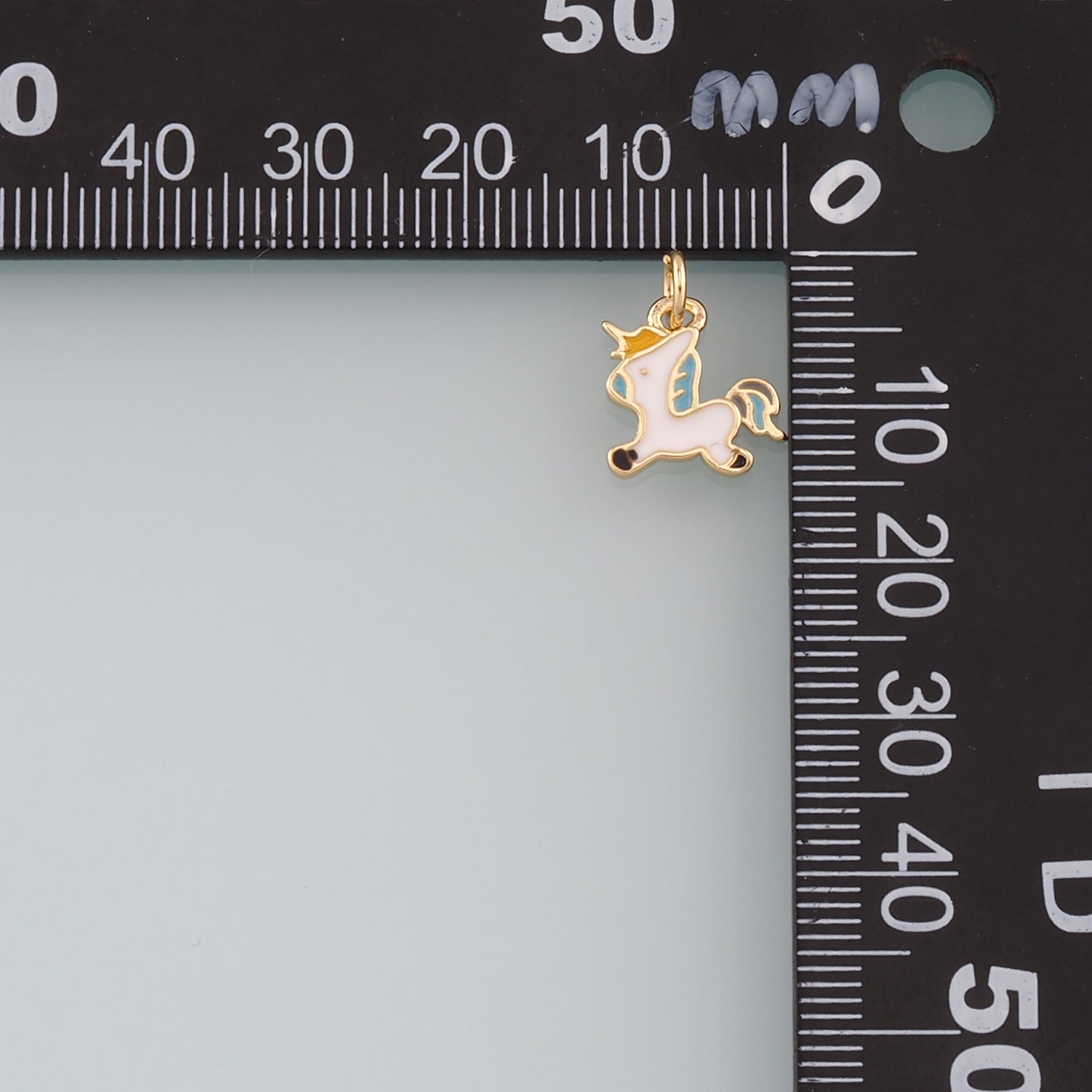 Gold Unicorn Charms,18K Gold Filled Unicorn Pendant,Enamel Unicorn Charm Bracelet Necklace for DIY Jewelry Making Supply