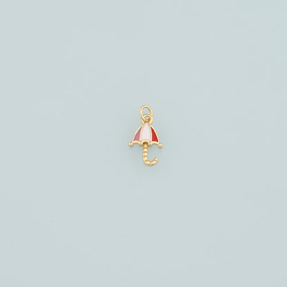 Gold Umbrella Charms,18K Gold Filled Umbrella Pendant,Enamel Umbrella Charm Bracelet Necklace for DIY Jewelry Making Supply