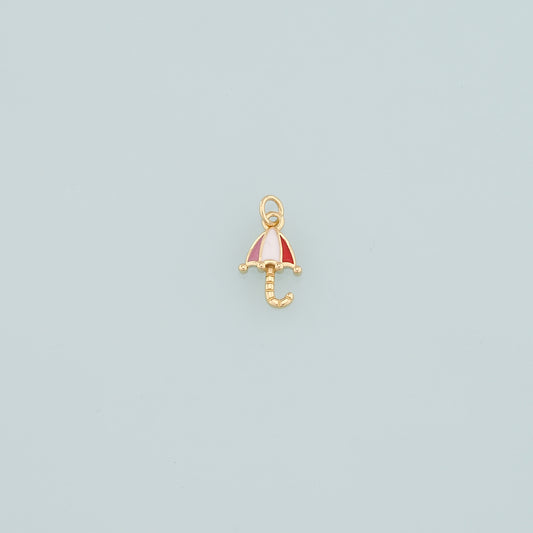 Gold Umbrella Charms,18K Gold Filled Umbrella Pendant,Enamel Umbrella Charm Bracelet Necklace for DIY Jewelry Making Supply