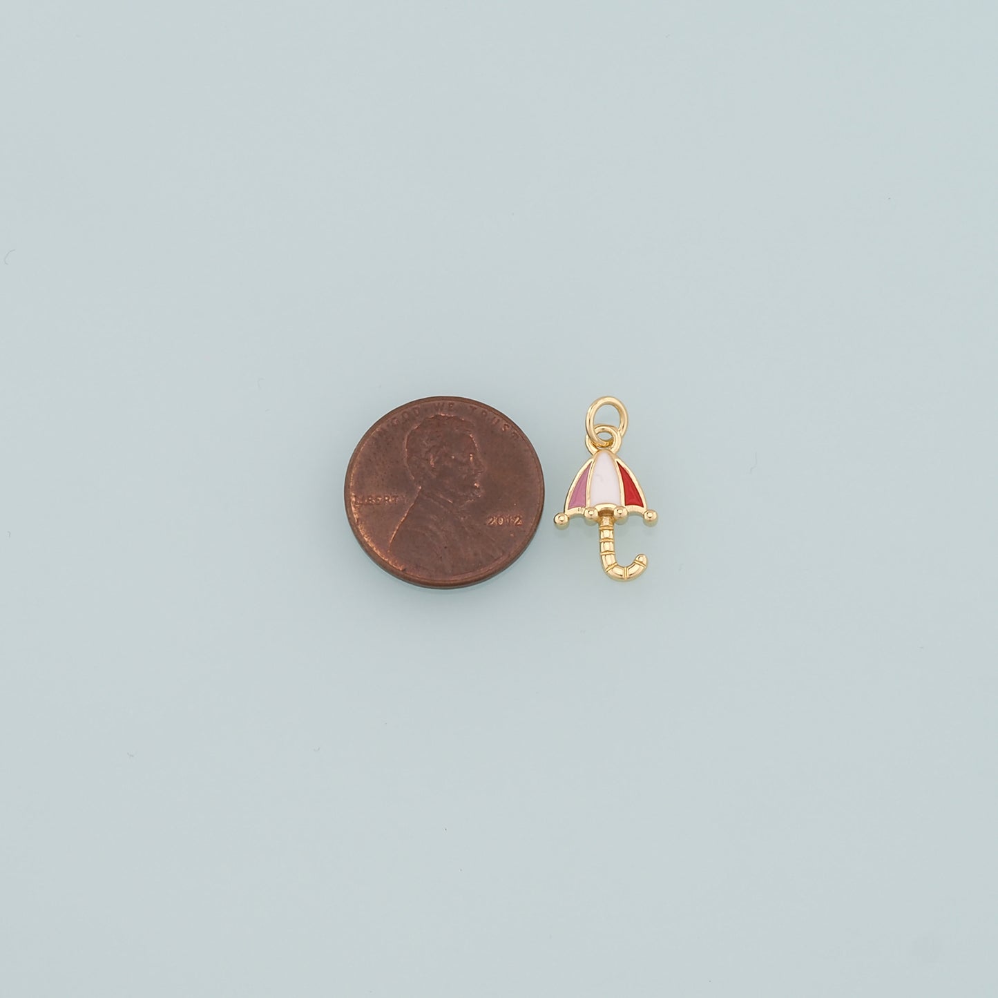 Gold Umbrella Charms,18K Gold Filled Umbrella Pendant,Enamel Umbrella Charm Bracelet Necklace for DIY Jewelry Making Supply