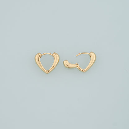 1pair 18K Gold Filled Heart Earrings,Gold Earrings,Dainty Earrings